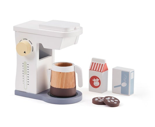 Kids Concept - Wooden Coffee Maker Set in white - scandibornusa