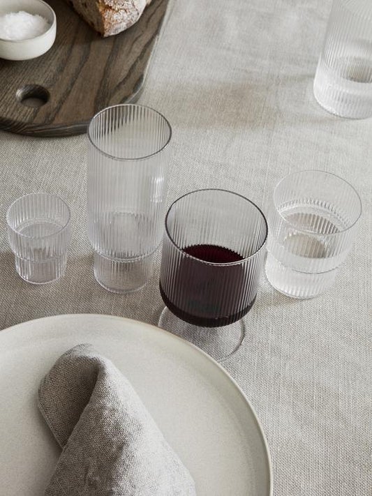 Ferm Living - Hand Blown Ripple Wine Glasses (Set of 2) - Scandibørn