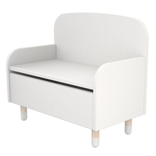 Flexa Storage Bench with Back Rest in White