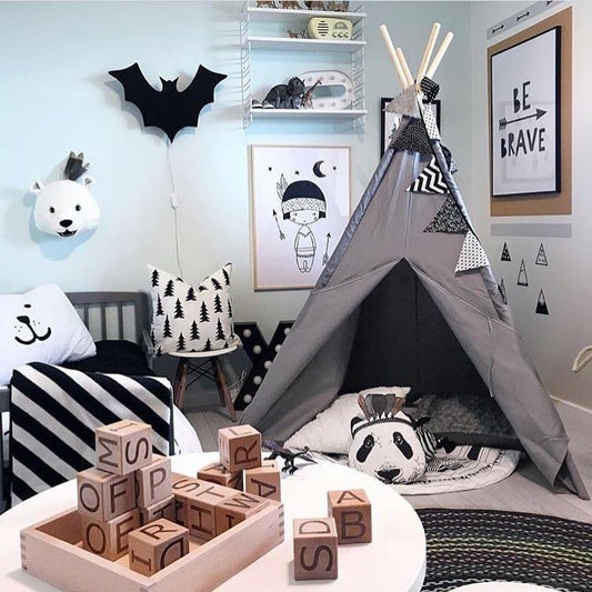 Kids Concept Play Teepee in Grey - Scandibørn