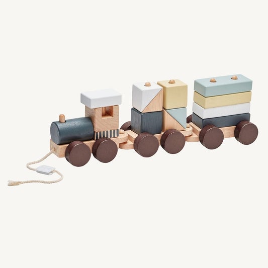 Kids Concept Wooden Block Train - Scandibørn