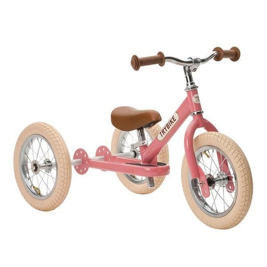 Trybike Steel 2 in 1 Balance Bike / Trike - Vintage Pink - Scandibørn